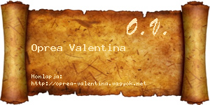 Oprea Valentina névjegykártya